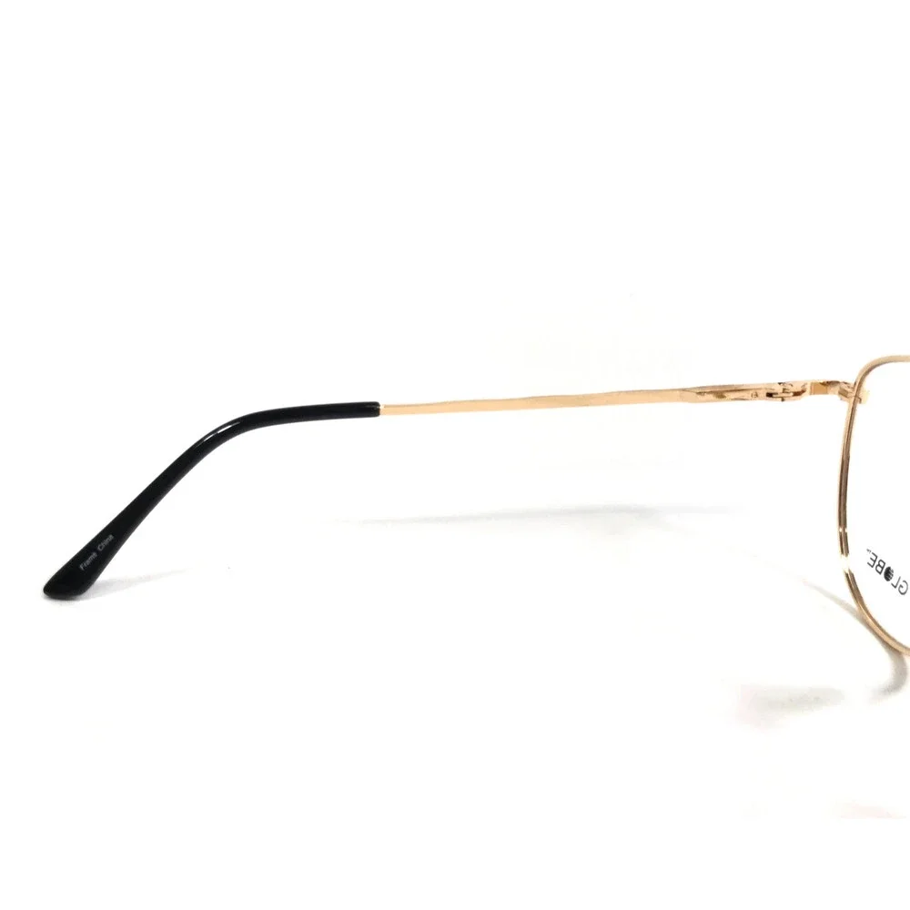 New Globe Eyeglasses Frames L5177 Shiny Gold Round Wire Rim 52-19-140